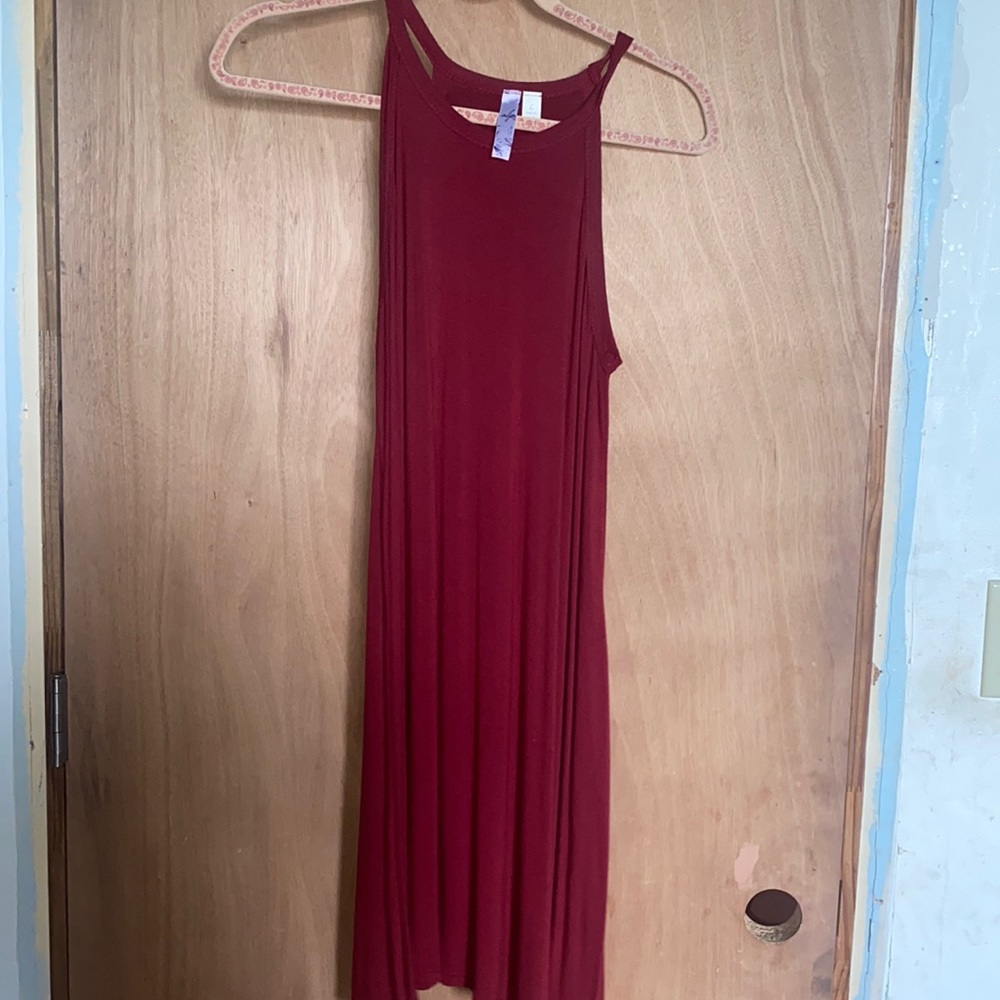 Mini dress casual in maroon